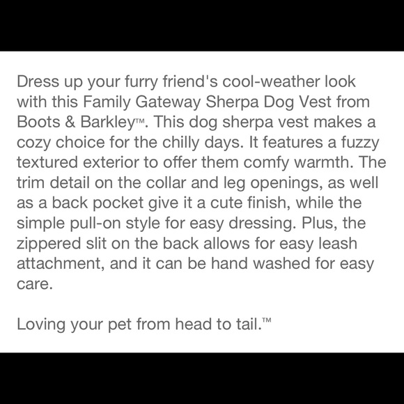 NWT Sherpa Dog and Cat Vest, Island Beige, Bouts & Barkley - Picture 6 of 8